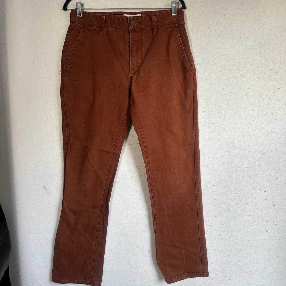 RVCA All Time Chino Mens 30 Rust Brown Slim Straight Stretch Pants RN99064